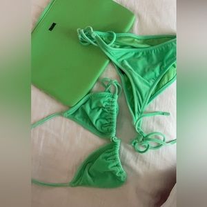 Vinca velvet green triangl bikini set medium